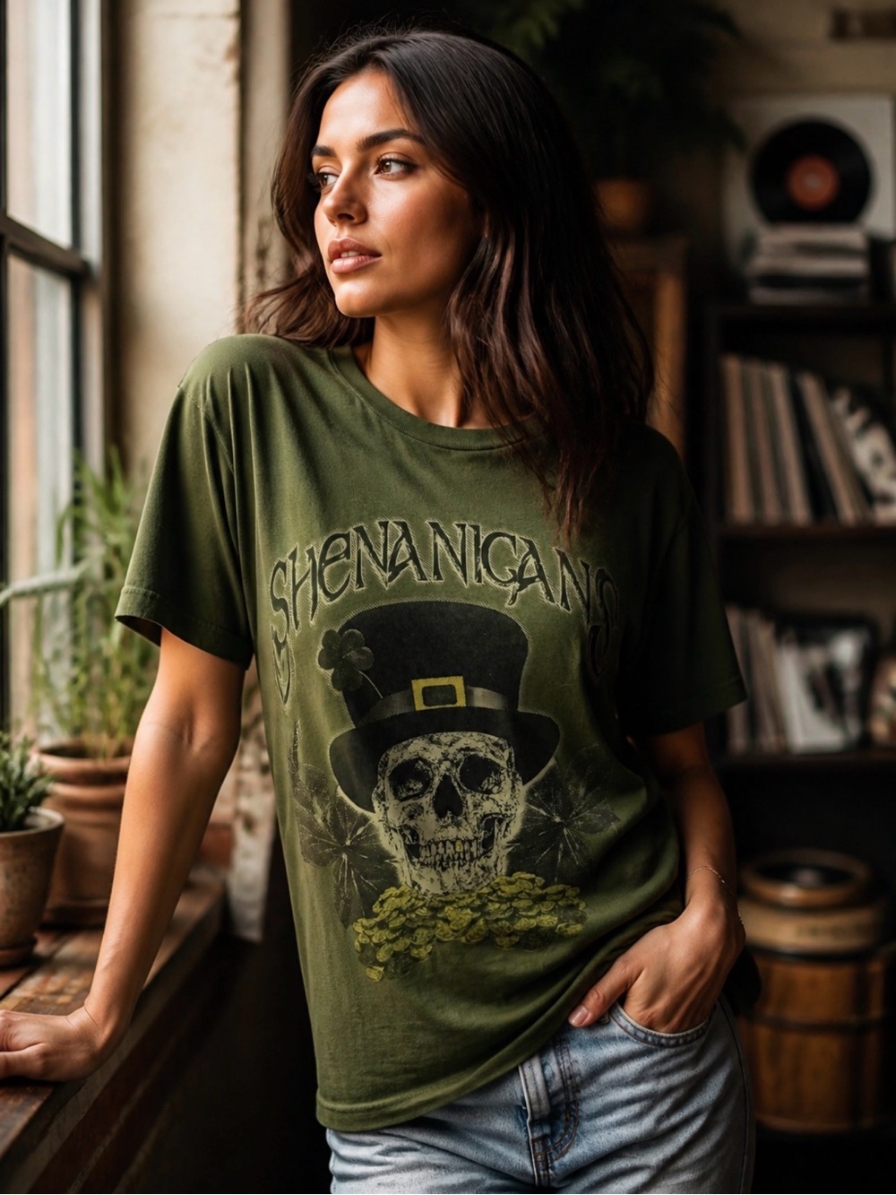 Grunt Style Olive Green "Shenanigans" Short Sleeve Tee